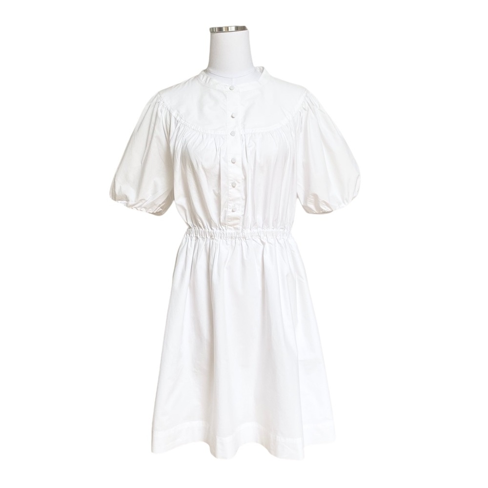 J. Crew Puff-sleeve Cotton Poplin Shirtdress, White NWT